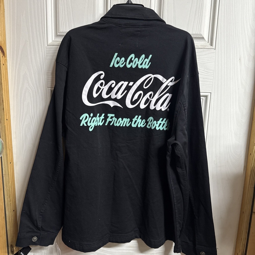 Coca-Cola Zip-Up Jacket "Enjoy Coca-Cola Right From the Bottle" Black XXL